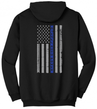 DAP Black Hoodie with Blue Line Flag-xxxlt